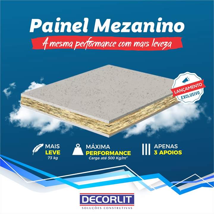Painel Wall Mezanino 1200x2500x30mm S&S Milenio